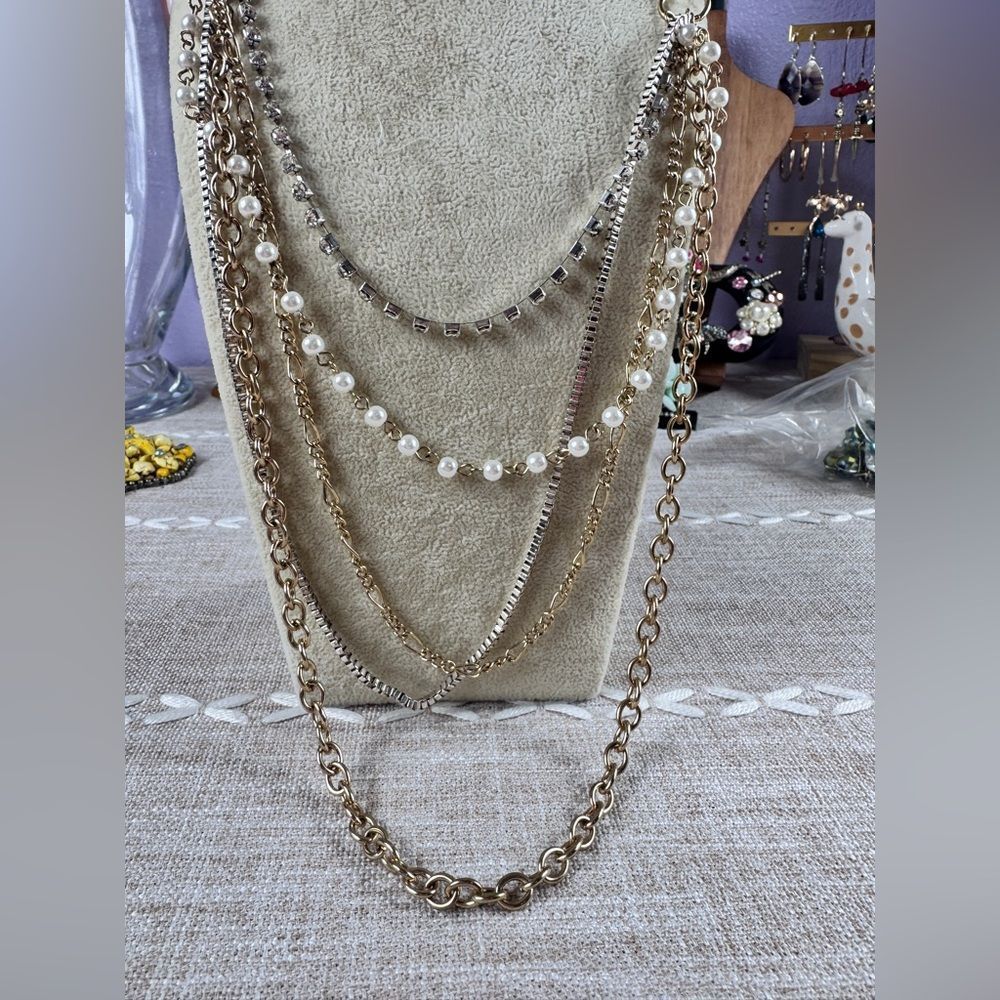 Elegant Gold and Silver Layered Necklace